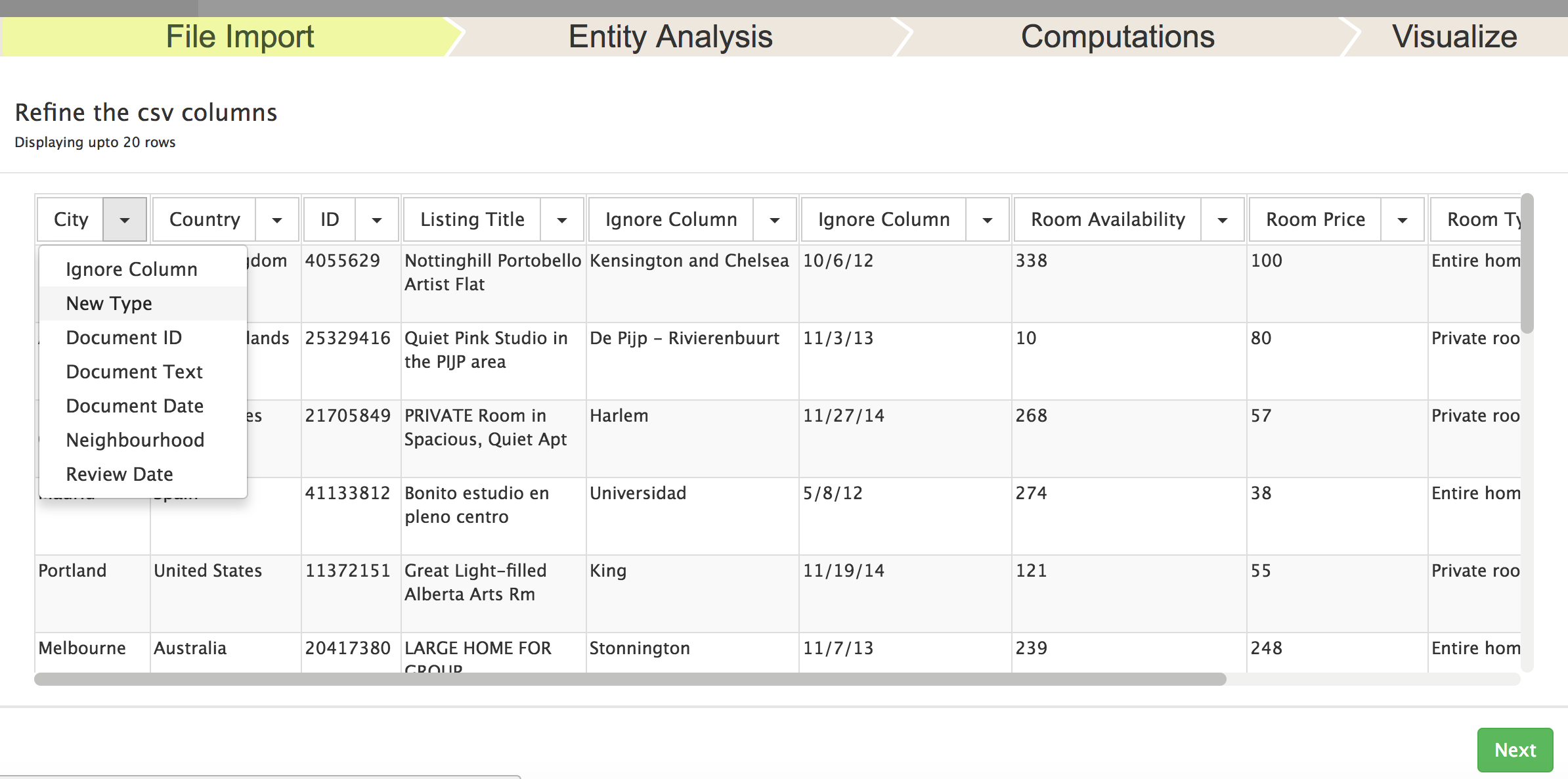 Defining mapper for csv